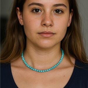 Blue Beaded Necklace Elegant Choker Design